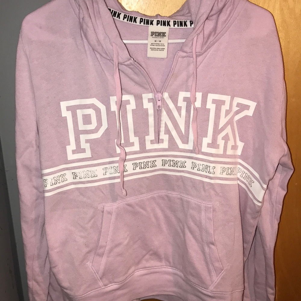 Victoria Secret Pink half zip w/ hood